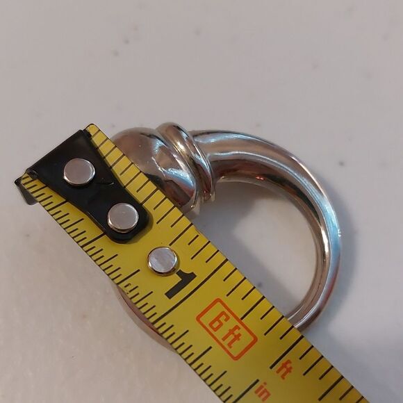 Vintage Jeri-Lou Silver Tone Knocker Style Scarf Ring - Picture 4 of 4